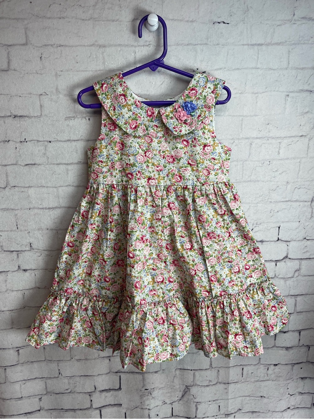 Pastourelle by Pippa and Julie size 5 ditzy floral calico tiered dress